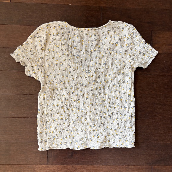 Mango floral buttoned textured T-shirt - Picture 2 of 3